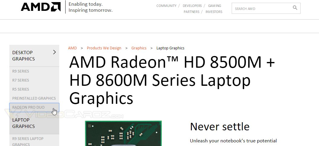 AMD Radeon Pro Duo als Link auf AMD-Website