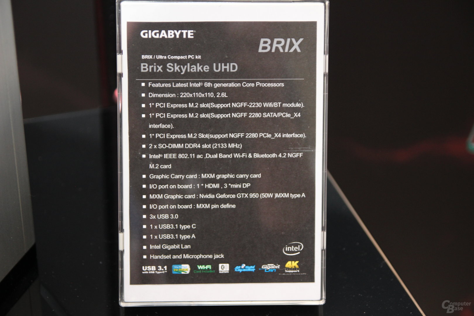 Gigabyte Brix mit Skylake-CPU und GTX 950M