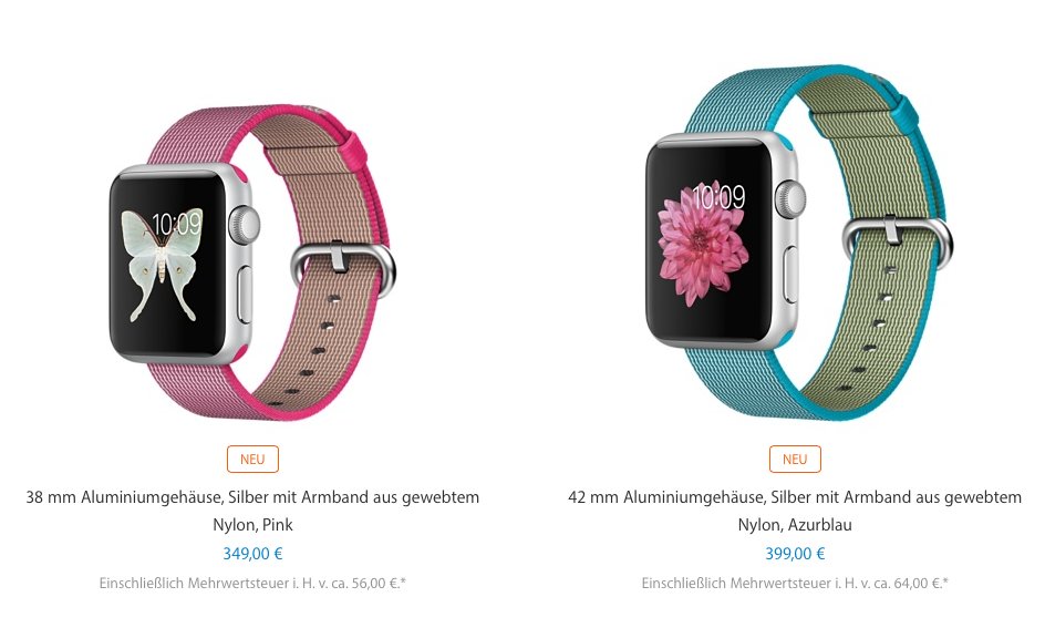 Apple Watch Sport mit neuem Nylon-Band und neuem Preis