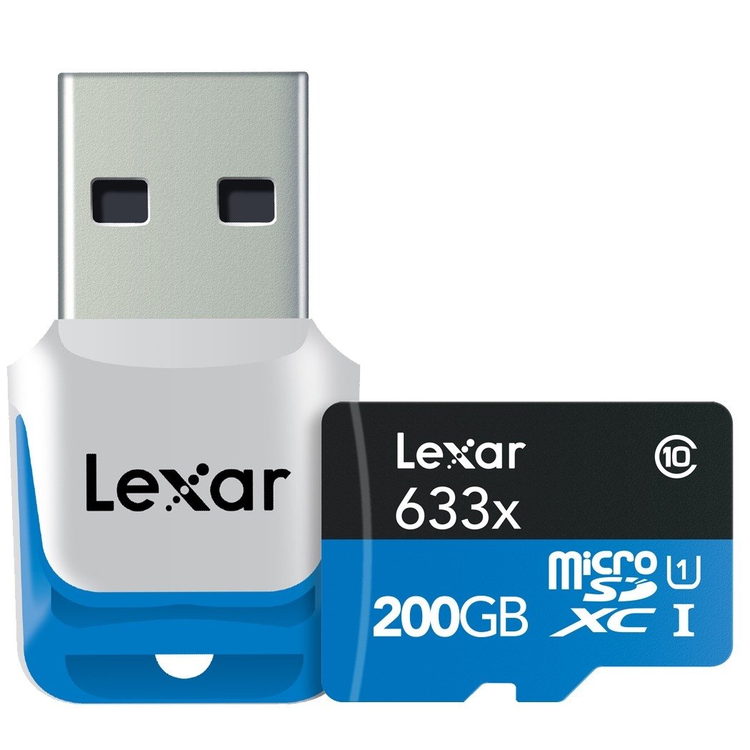 Lexar High-Performance 633x microSDXC 200 GB mit Kartenleser