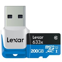 Lexar High-Performance 633x microSDXC 200 GB mit Kartenleser