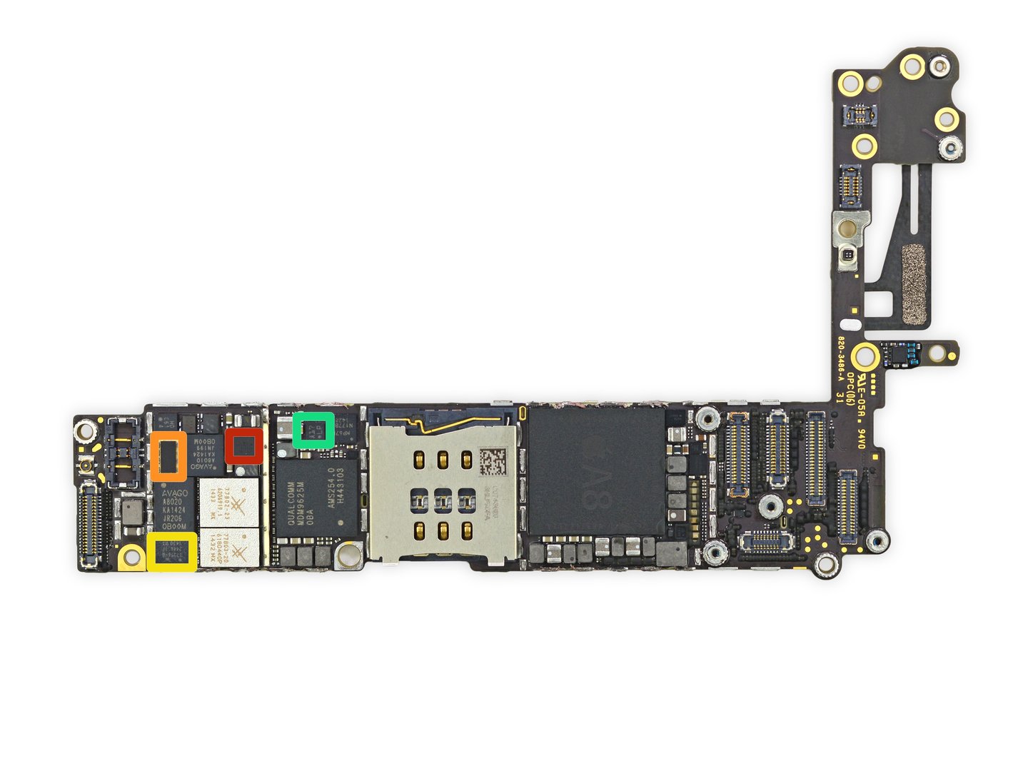 Die Platine des iPhone 6 (Rückseite)