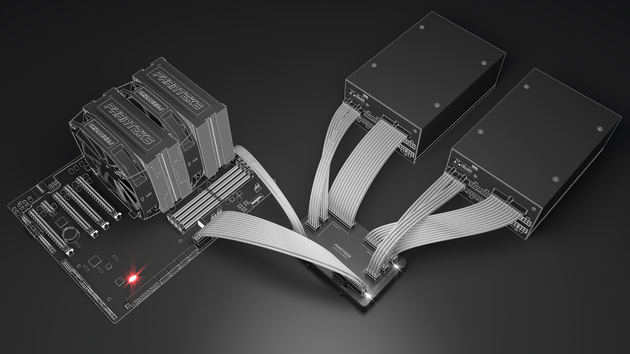 Phanteks PowerCombo: Adapterplatine erlaubt Bündelung von zwei Netzteilen