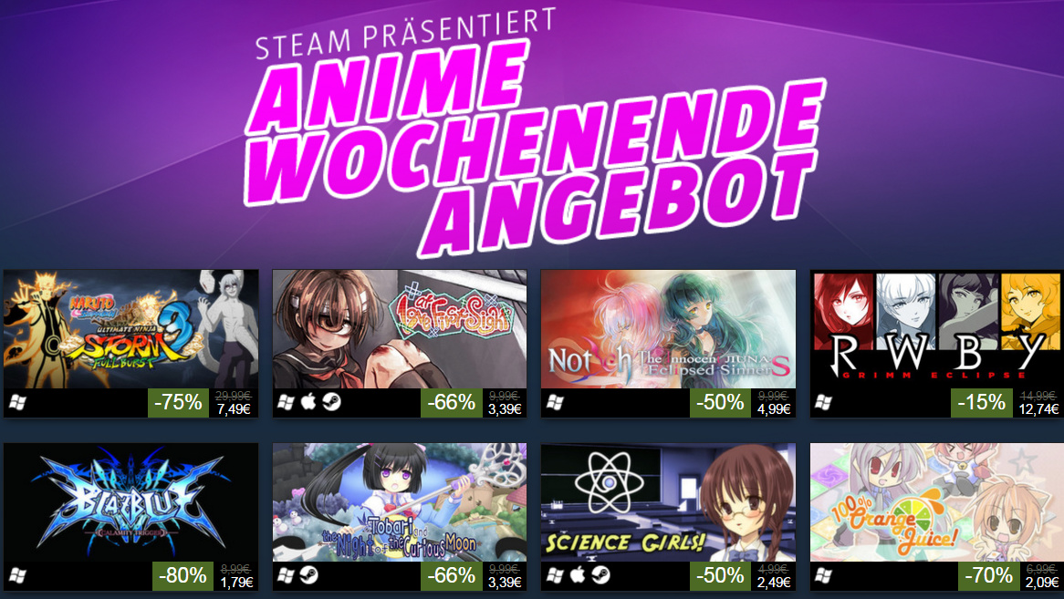 Aktion: Steam Anime Sale macht über 100 Spiele günstiger