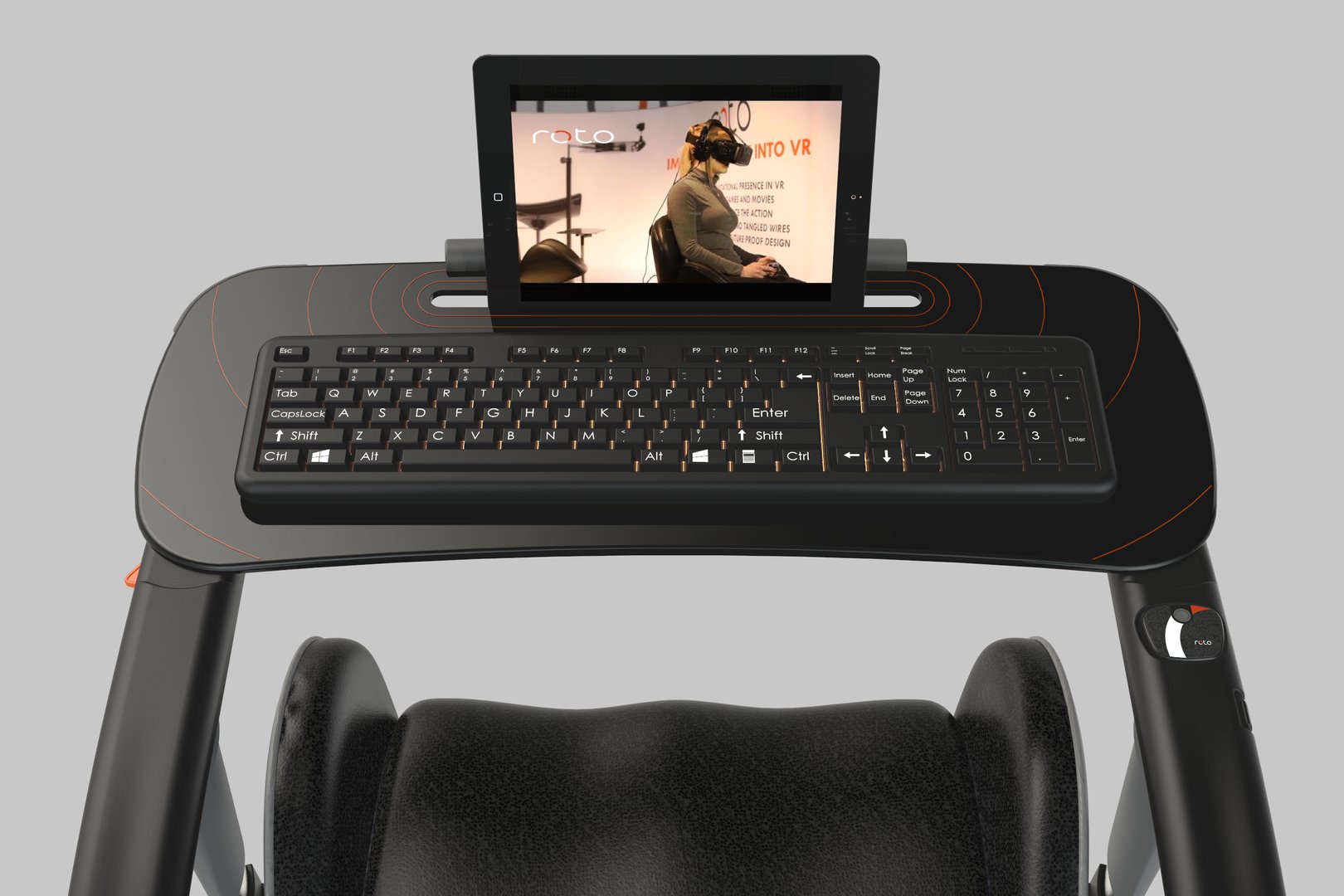 Das Roto VR Table Accessoire dient als Ablagefläche für Eingabegeräte