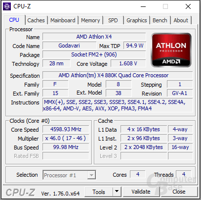 AMD Athlon X4 880K übertaktet