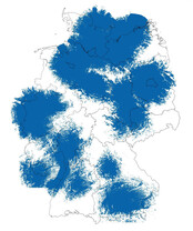 Mögliche Empfangsgebiete der ersten Ausbauphase