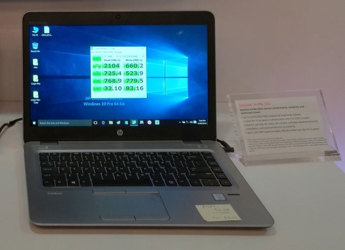 Die NVMe-SSD von SanDisk steckte in einem Notebook