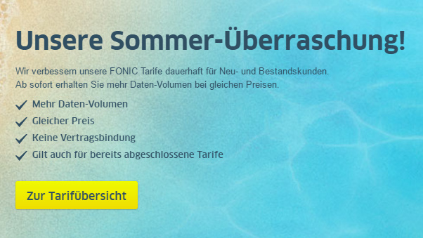 Fonic & Fonic Mobile: Mehr Daten zum gleichen Preis für alle
