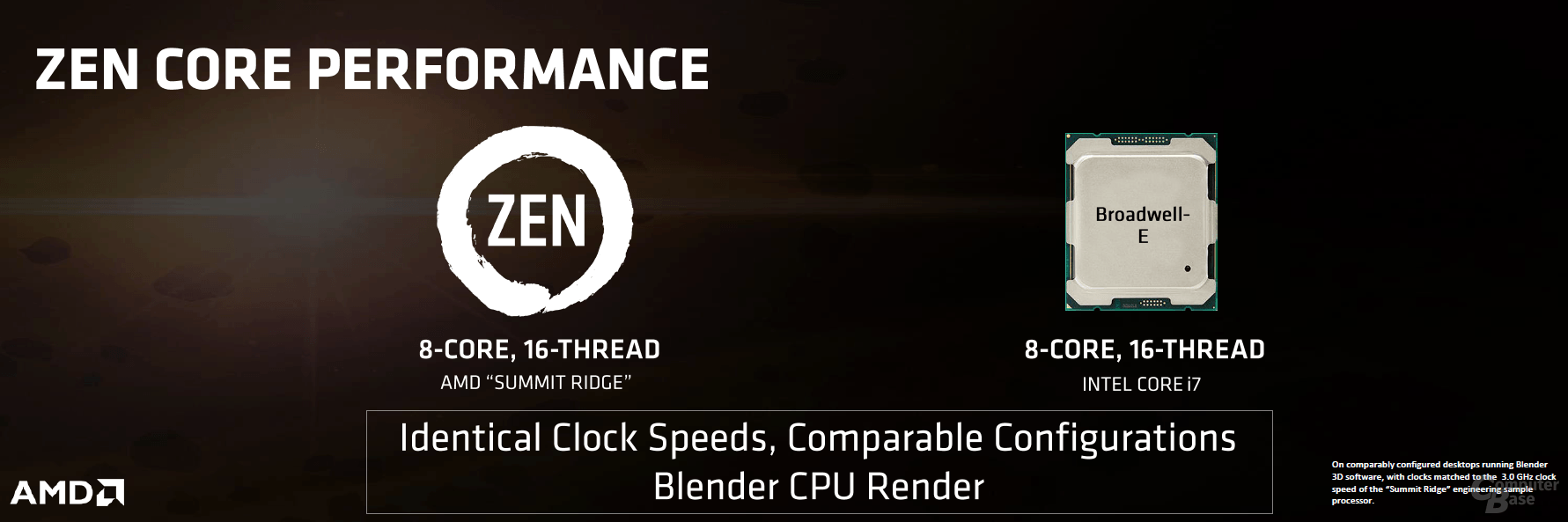AMD Zen vs. Broadwell-E bei 3,0 GHz