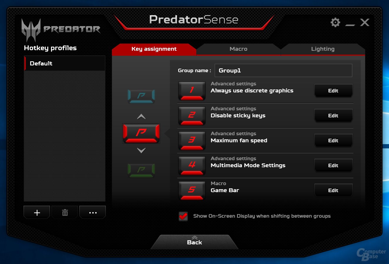 Acer Predator Sense – Hotkey-Editor