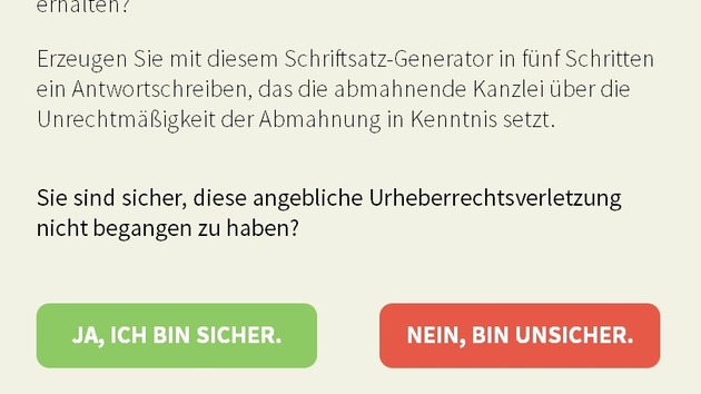 Chaos Computer Club: Abmahnbeantworter gegen unberechtigte Abmahnungen