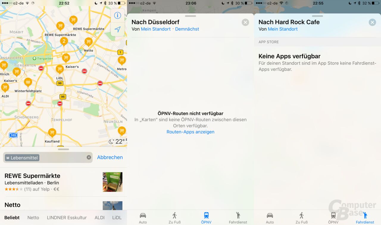 ÖPNV und Fahrdienstleister gibt es noch nicht