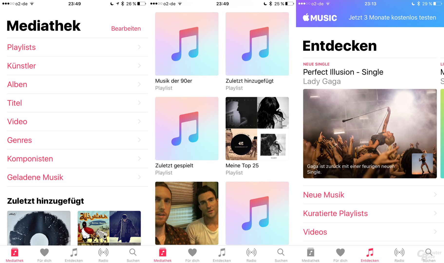 Die neu gestaltete Musik-App