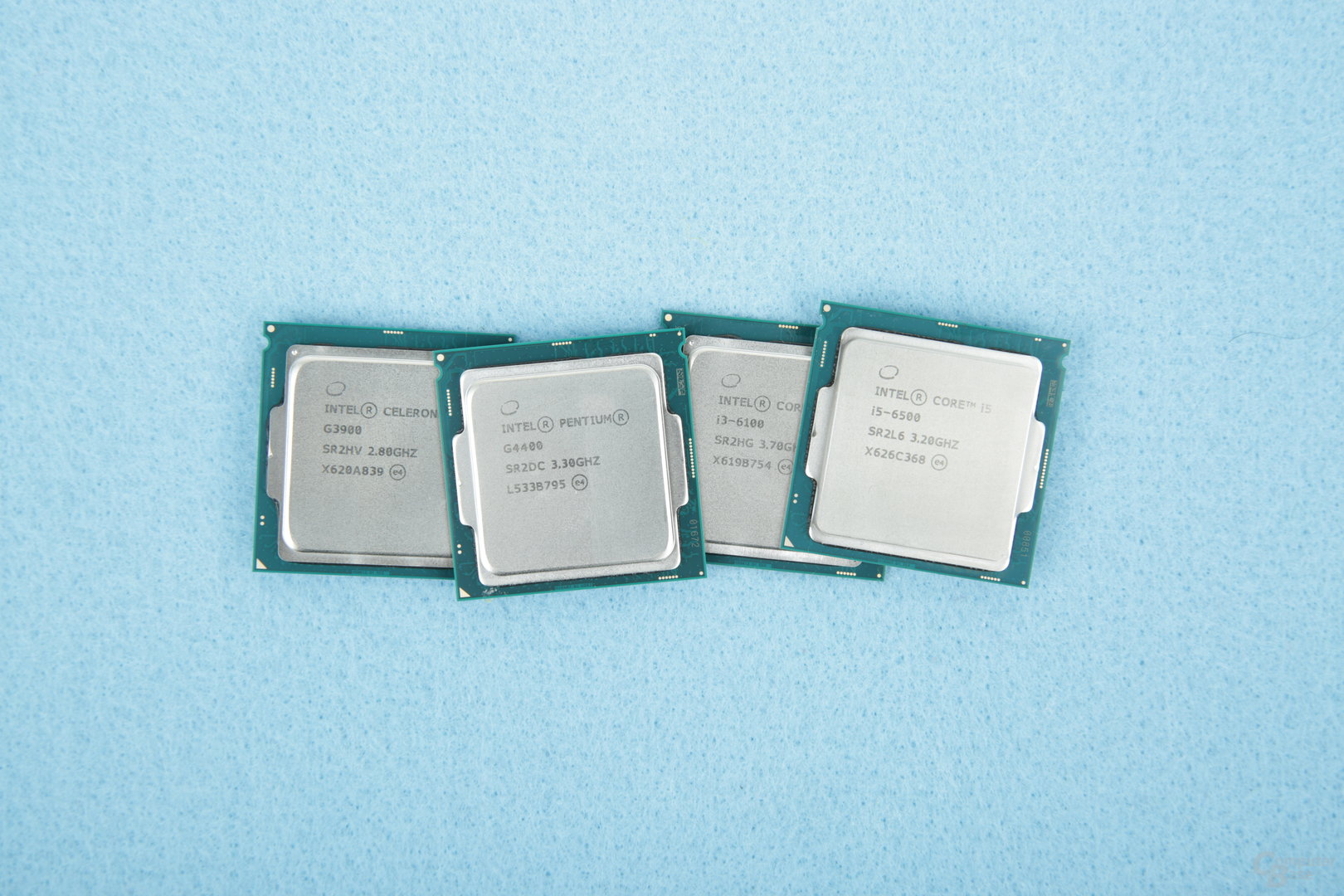 v.l.n.r.: Celeron, Pentium, Core i3 und Core i5