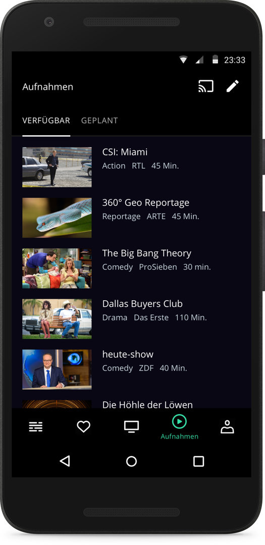 Die App von waipu.tv für Android