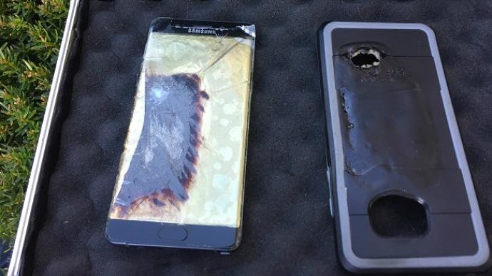 Verbranntes Galaxy Note 7 aus Nicholasville