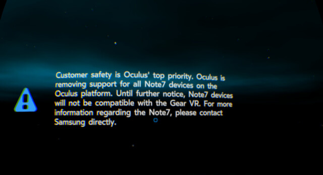 Kein Gear VR mehr für das Note 7