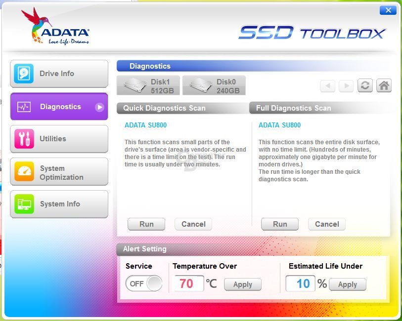 Adata SSD Toolbox 2.4.1 mit SU800