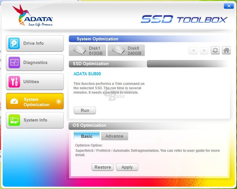 Adata SSD Toolbox 2.4.1 mit SU800