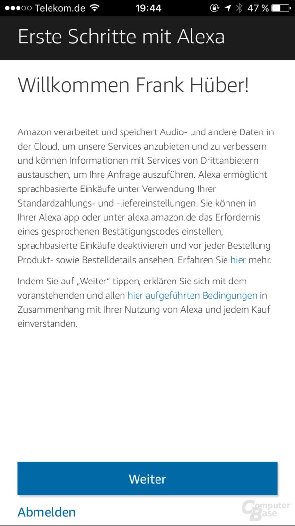 Amazon Echo: Einrichtung in der Alexa-App