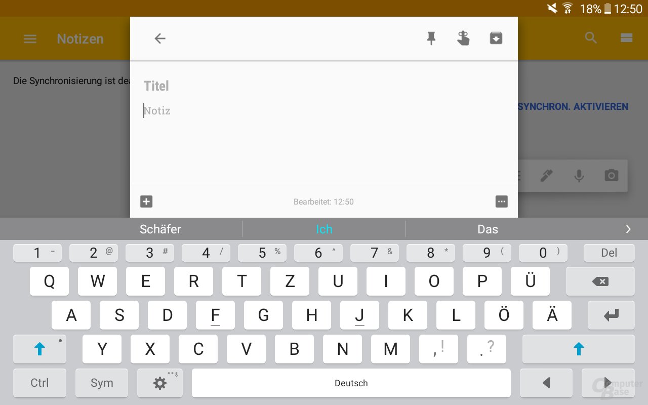 System-Tastatur Galaxy Tab A 2016