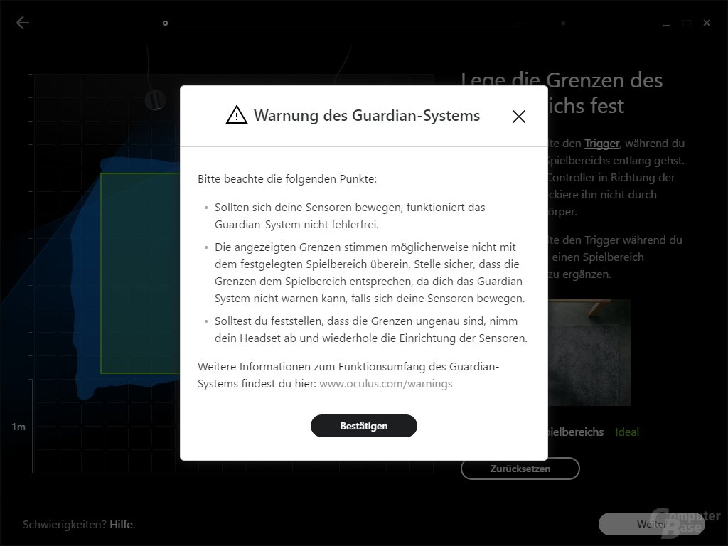 Warnhinweis: Werden Sensoren verrückt, ist Guardian fehlerhaft