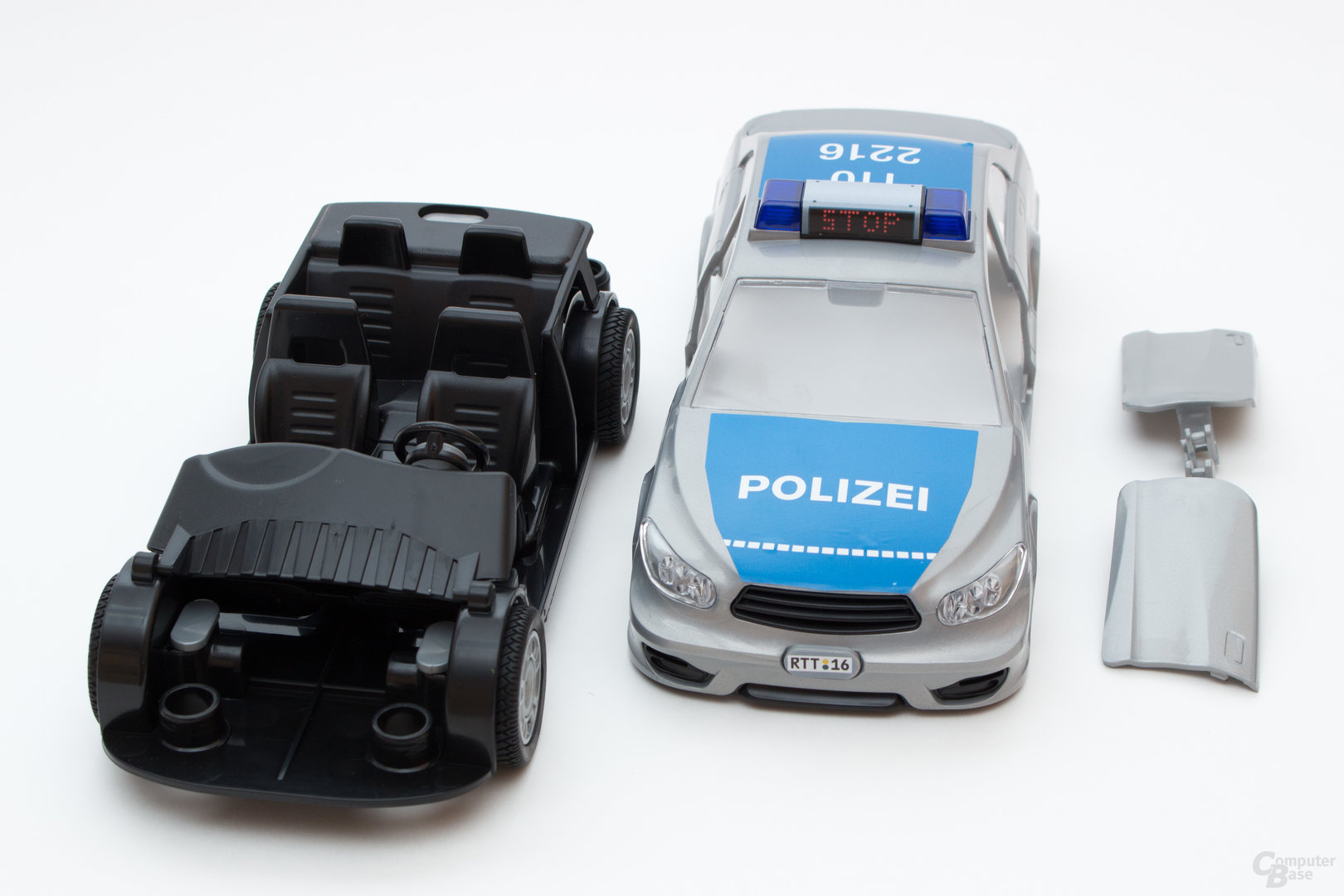 Das Polizeiauto ist schnell zusammengebaut und bietet viele Möglichkeiten