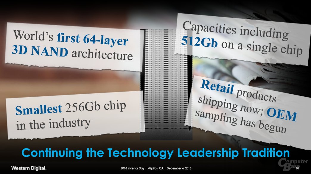 WD und Toshiba wollen erste bei 64-Layer-3D-NAND sein