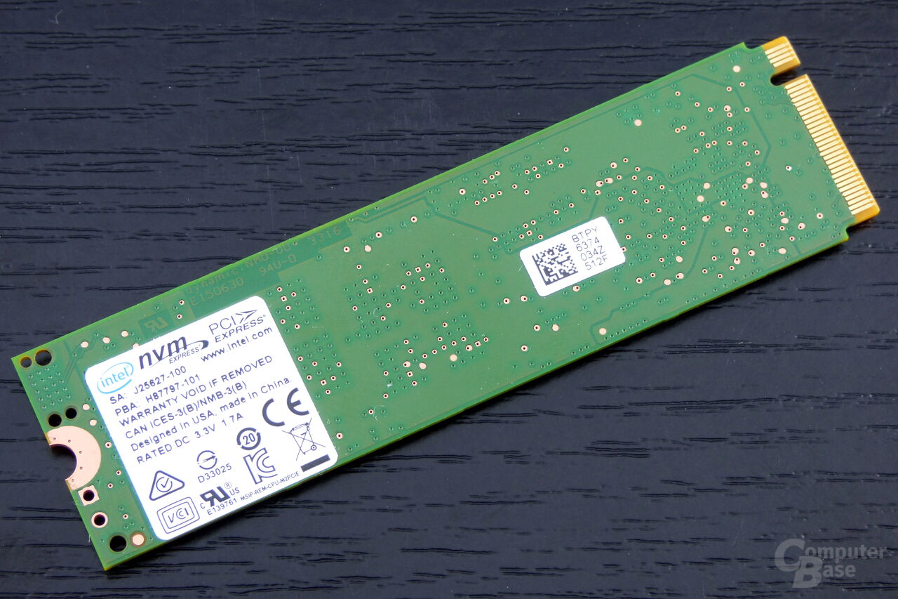 Intel SSD 600p: Die Rückseite ist nicht bestückt