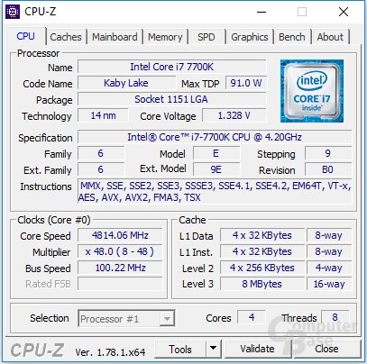 Intel Core i7-7700K übertaktet
