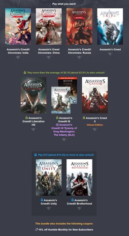 Humble Bundle – Das Assassin’s Creed-Paket zum Jahresanfang