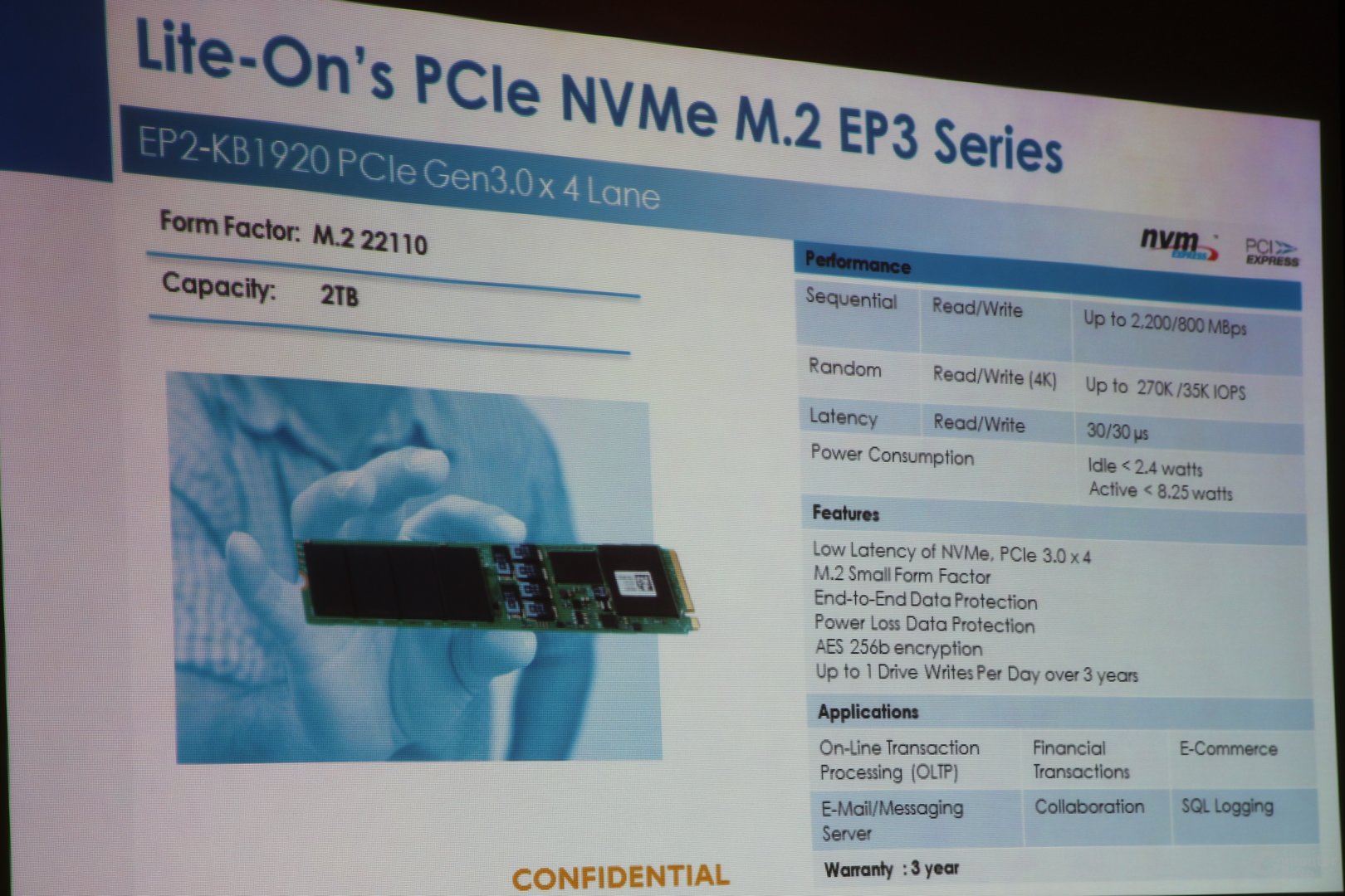 EP3 als M.2-SSD mit PCIe und NVMe