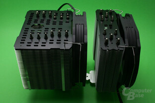 Größenvergleich: Thermalright HR-02 Macho Rev. B (links) und True Spirit 140 Direct (rechts)