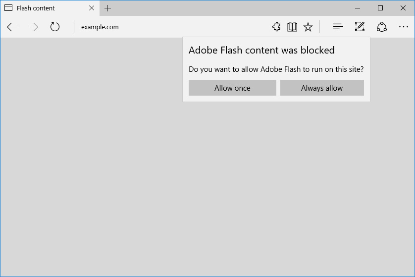 Adobe Flash wird standardmäßig geblock