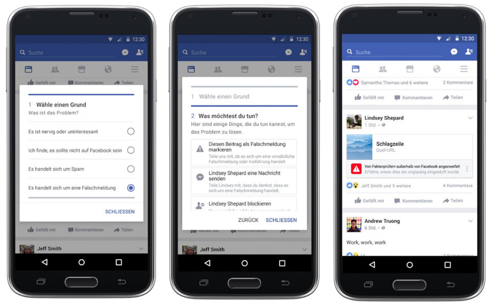 Facebook: Melde-Tool für Fake News