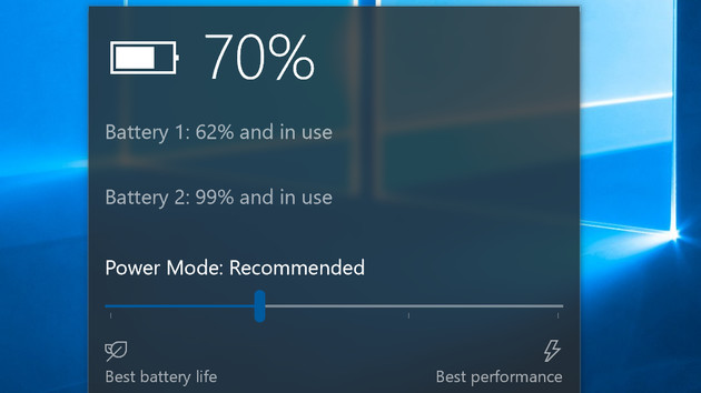 Windows 10 Build 15014: Mehr Leistung oder Laufzeit per Schieberegler