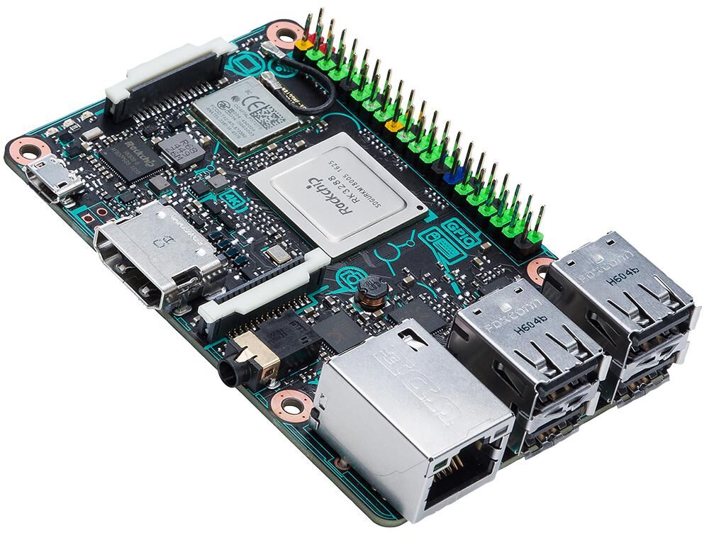 Asus Tinker Board (90MB0QY1-M0EAY0) (Bild: Farnell)