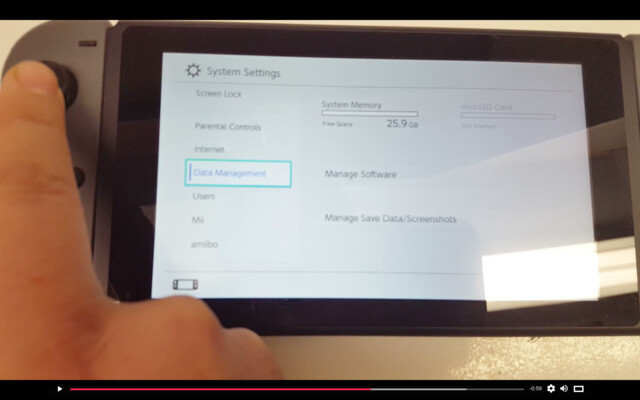 Nintendo Switch bietet 26 GB freien Speicherplatz