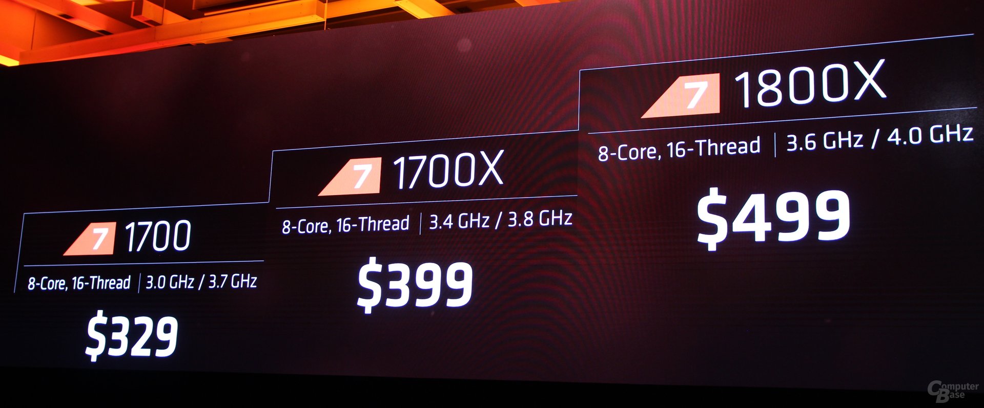 Die Preise für AMD Ryzen 7 1800X, 1700X und 1700