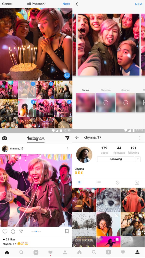 Instagram-Upload mit bis zu 10 Fotos oder Videos