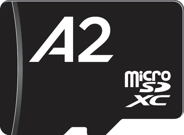 microSDXC-Karte mit A2-Siegel (Symbolgrafik)