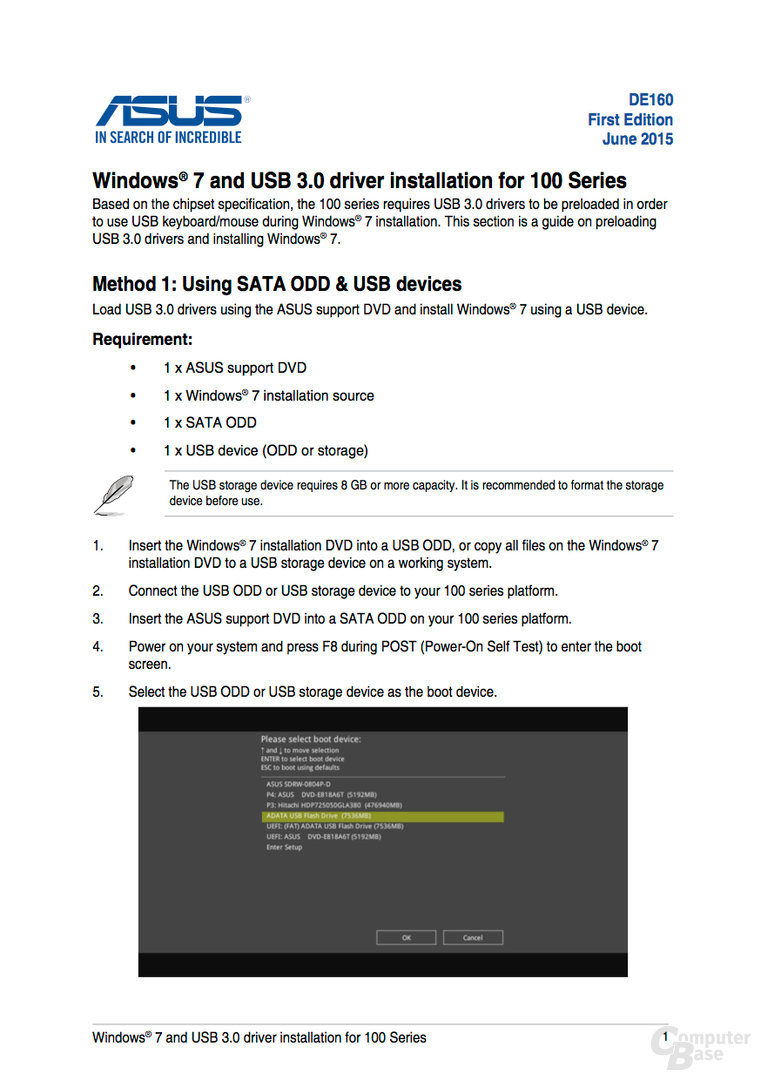 Anleitung von Asus: Windows 7 auf Ryzen installieren I
