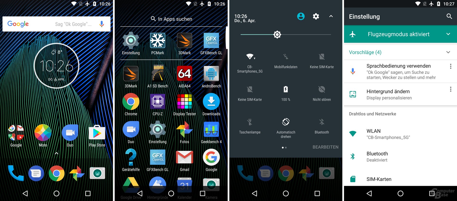 Android 7.0 mit „kleinem“ Pixel-Launcher auf dem Moto G5 (Plus)