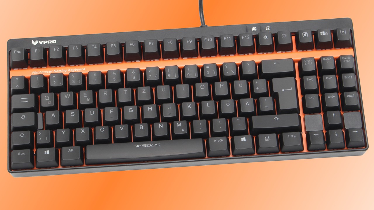 Vpro V500S im Test: Beleuchtete Tenkeyless-Tastatur für Sparfüchse