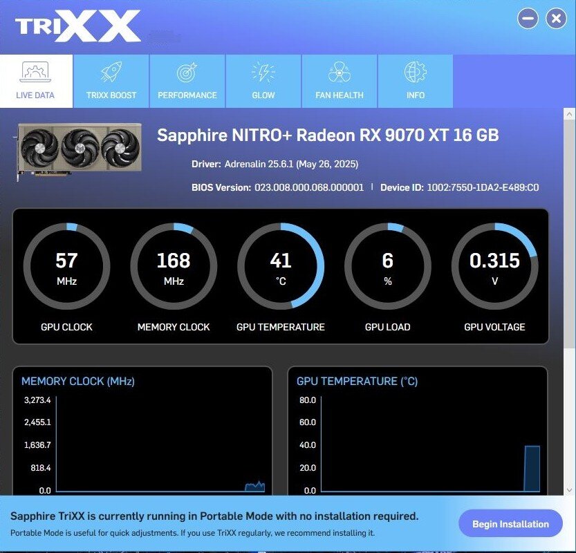 Sapphire TriXX – Dashboard
