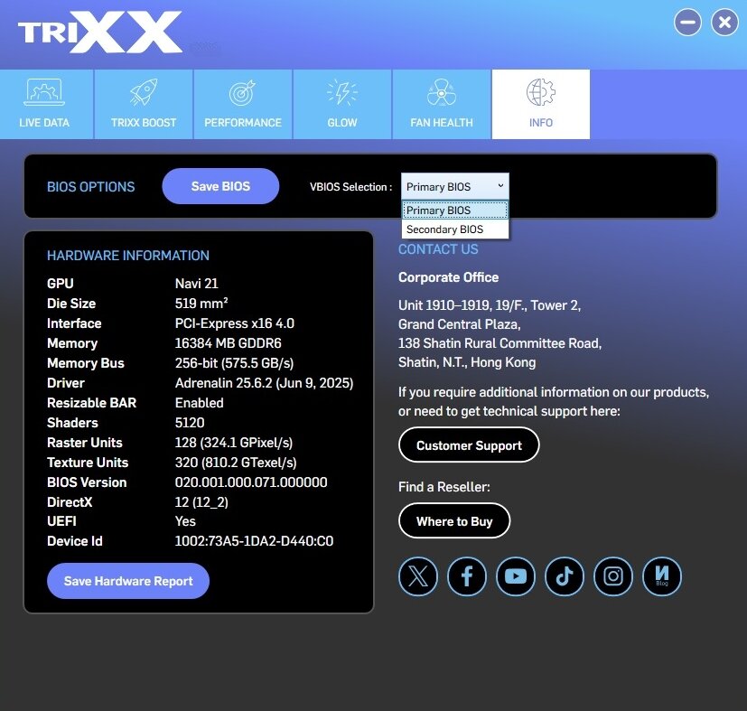 Sapphire TriXX – Bios-Schalter