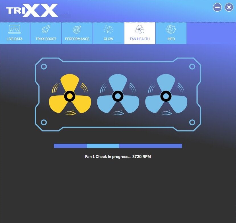 Sapphire TriXX – Lüfterprüfung