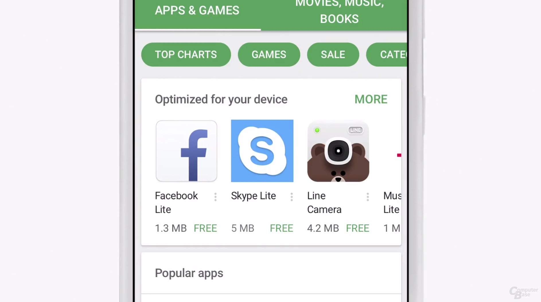 Speziell hervorgehobene Apps im Play Store