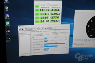 12 – 13 GB/s mit 4 M.2-PCIe-SSDs im RAID 0 via Asus Hyper M.2 x16 Card und Intel VROC
